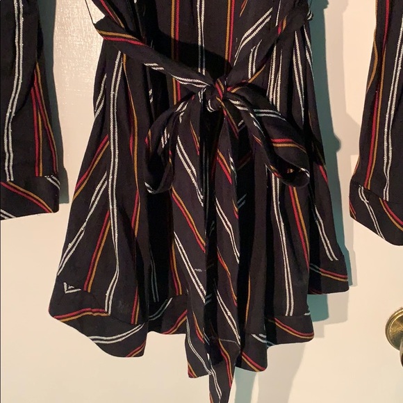 Billabong striped open jacket tie shirt/cover-up - Picture 3 of 7